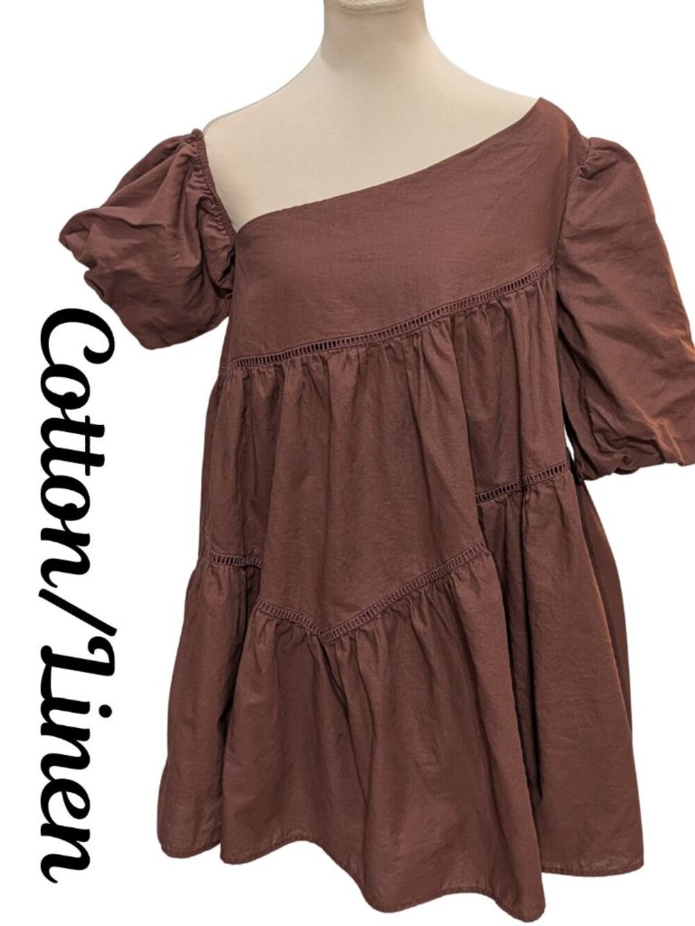 Altar'd State Asymmetrical One-Shoulder Tiered Dress